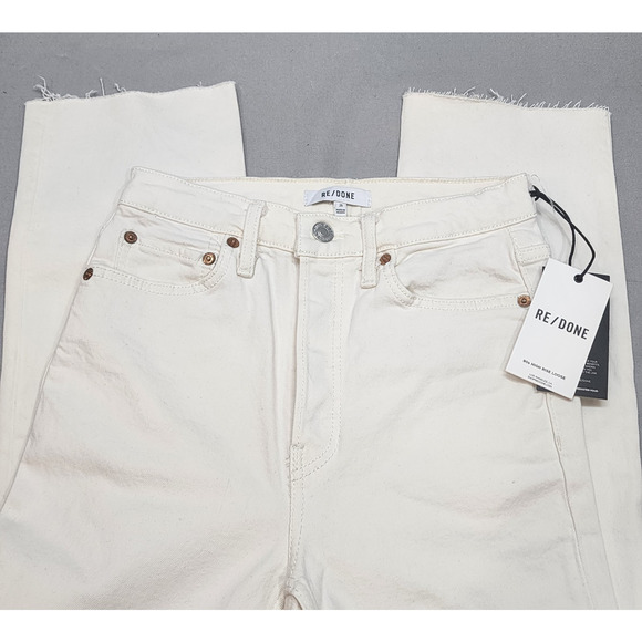 RE/DONE Womens 90's High Rise Loose Cream Jeans Denim Sz 25‎ NWT - Picture 1 of 6